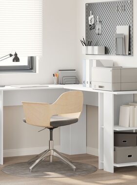 VidaXL Wit Hoekbureau Wit Bewerkt Hout Groot Opslag Hoekbureau