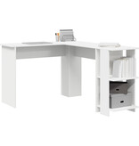 VidaXL Wit Hoekbureau Wit Bewerkt Hout Groot Opslag Hoekbureau
