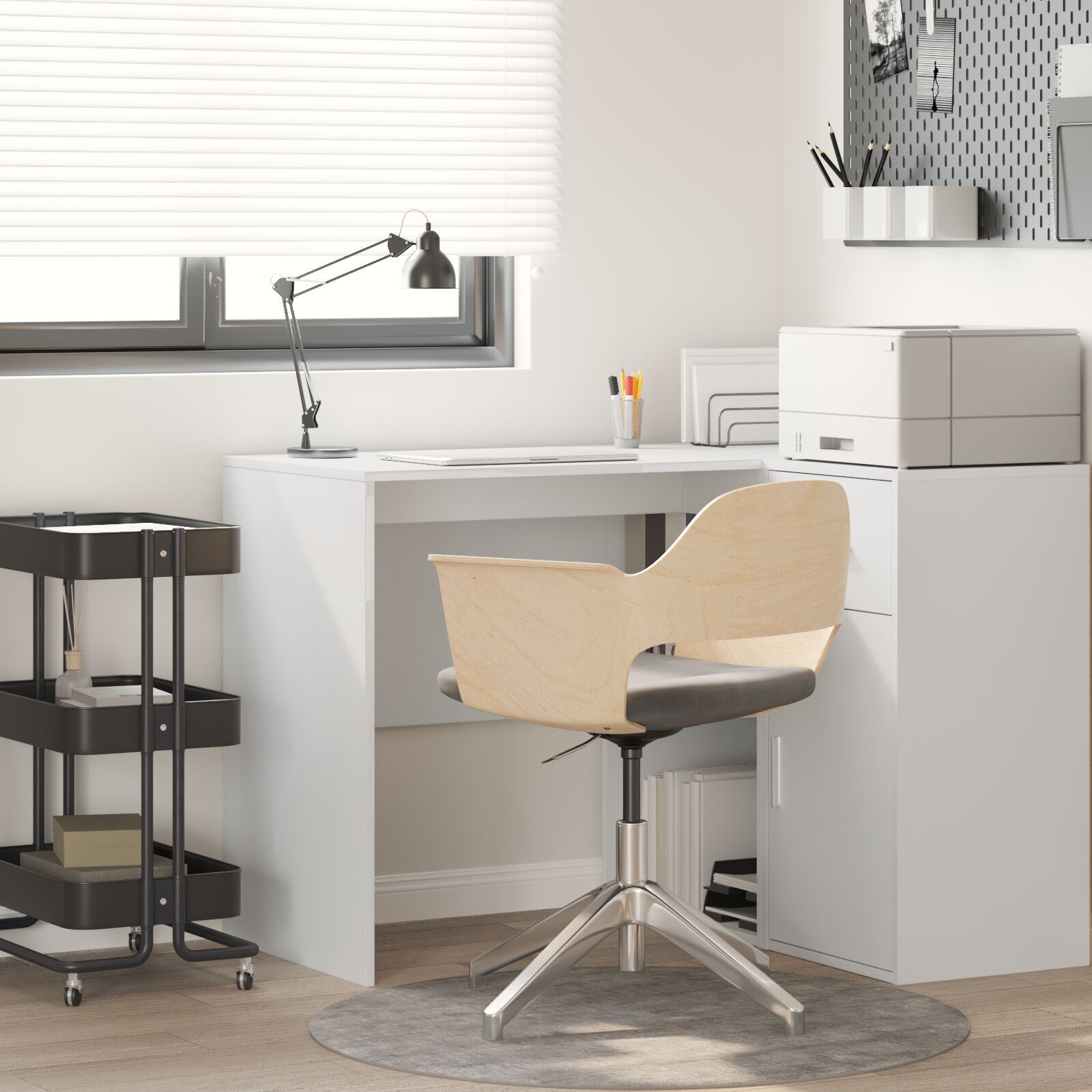 VidaXL Bureau met plank met opslag Wit 102 x 50 x 75 cm Bewerkt hout