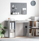 VidaXL Grijs Sonoma Computerbureau Grijs Sonoma Spaanplaat Middelgroot
