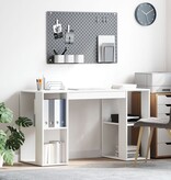 VidaXL Wit Computerbureau Wit Spaanplaat Middelgroot Opslag