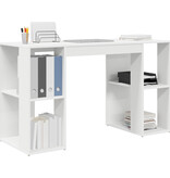 VidaXL Wit Computerbureau Wit Spaanplaat Middelgroot Opslag