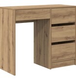 VidaXL Bruin Schrijfbureau Artisan eiken Bewerkt hout Compact Opslag