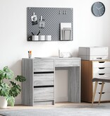 VidaXL Grijs Schrijfbureau Grijs Sonoma Bewerkt Hout Middelgroot Opslag