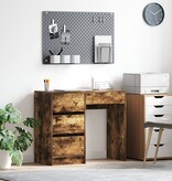 VidaXL Bruin Schrijfbureau Gerookt Eiken Bewerkt Hout Middelgroot