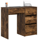 VidaXL Bruin Schrijfbureau Gerookt Eiken Bewerkt Hout Middelgroot