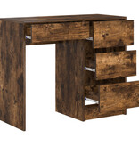 VidaXL Bruin Schrijfbureau Gerookt Eiken Bewerkt Hout Middelgroot