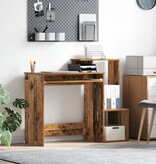 VidaXL Bruin Computerbureau Oude Hout Bewerkt Hout Middelgroot Opslag