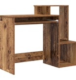 VidaXL Bruin Computerbureau Oude Hout Bewerkt Hout Middelgroot Opslag