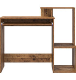 VidaXL Bruin Computerbureau Oude Hout Bewerkt Hout Middelgroot Opslag