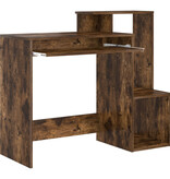 VidaXL Gerookt Eiken Computerbureau Gerookt eiken Geperst hout Standaard