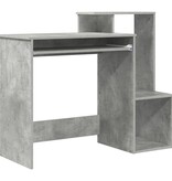 VidaXL Grijs Computerbureau Beton grijs Spaanplaat met betonlook