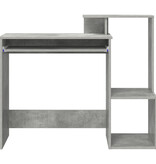 VidaXL Grijs Computerbureau Beton grijs Spaanplaat met betonlook