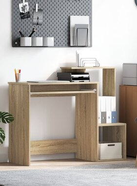 VidaXL Sonoma Eiken Computer Bureau Sonoma eiken MDF met eikenfineer