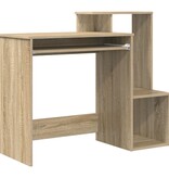 VidaXL Sonoma Eiken Computer Bureau Sonoma eiken MDF met eikenfineer