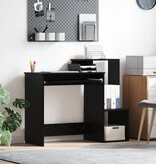 VidaXL Zwart Eiken Computerbureau Zwart Eiken Bewerkt hout, MDF Gemiddeld