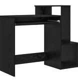 VidaXL Zwart Eiken Computerbureau Zwart Eiken Bewerkt hout, MDF Gemiddeld