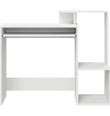 VidaXL Witte Computerbureau Wit Spaanplaat Standaard Opslag