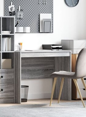 VidaXL Grijs Schrijfbureau Grijze sonoma Engineered hout 90 x 50 x 76 cm