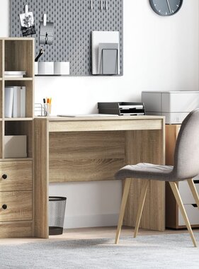 VidaXL Schrijf Bureau Sonoma eiken Spaanplaat 90 x 50 x 76 cm Eenvoudig