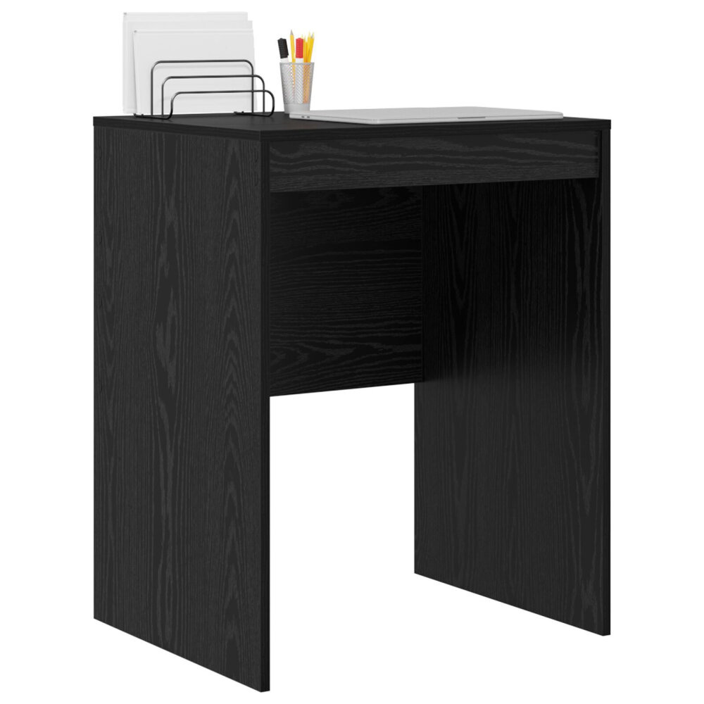 VidaXL Schrijfbureau Zwart eiken Bewerkt hout 60 x 50 x 76 cm