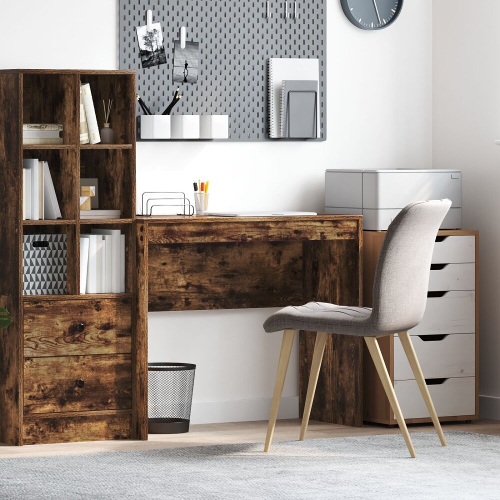 VidaXL Schrijfbureau Gerookt Eiken Bewerkt Hout 90 x 40 x 76 cm