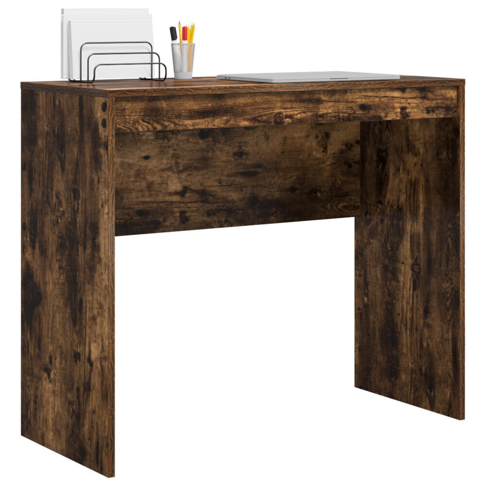 VidaXL Schrijfbureau Gerookt Eiken Bewerkt Hout 90 x 40 x 76 cm