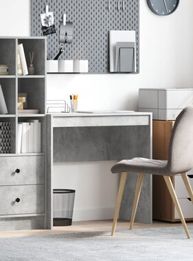 VidaXL Schrijfbureau Beton grijs Spaanplaat, Beton-grijze afwerking Medium