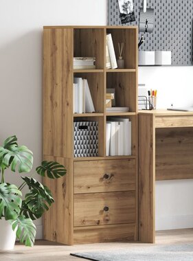 VidaXL Artisan Eiken Boekenkast Artisan Eiken Bewerkt hout Medium