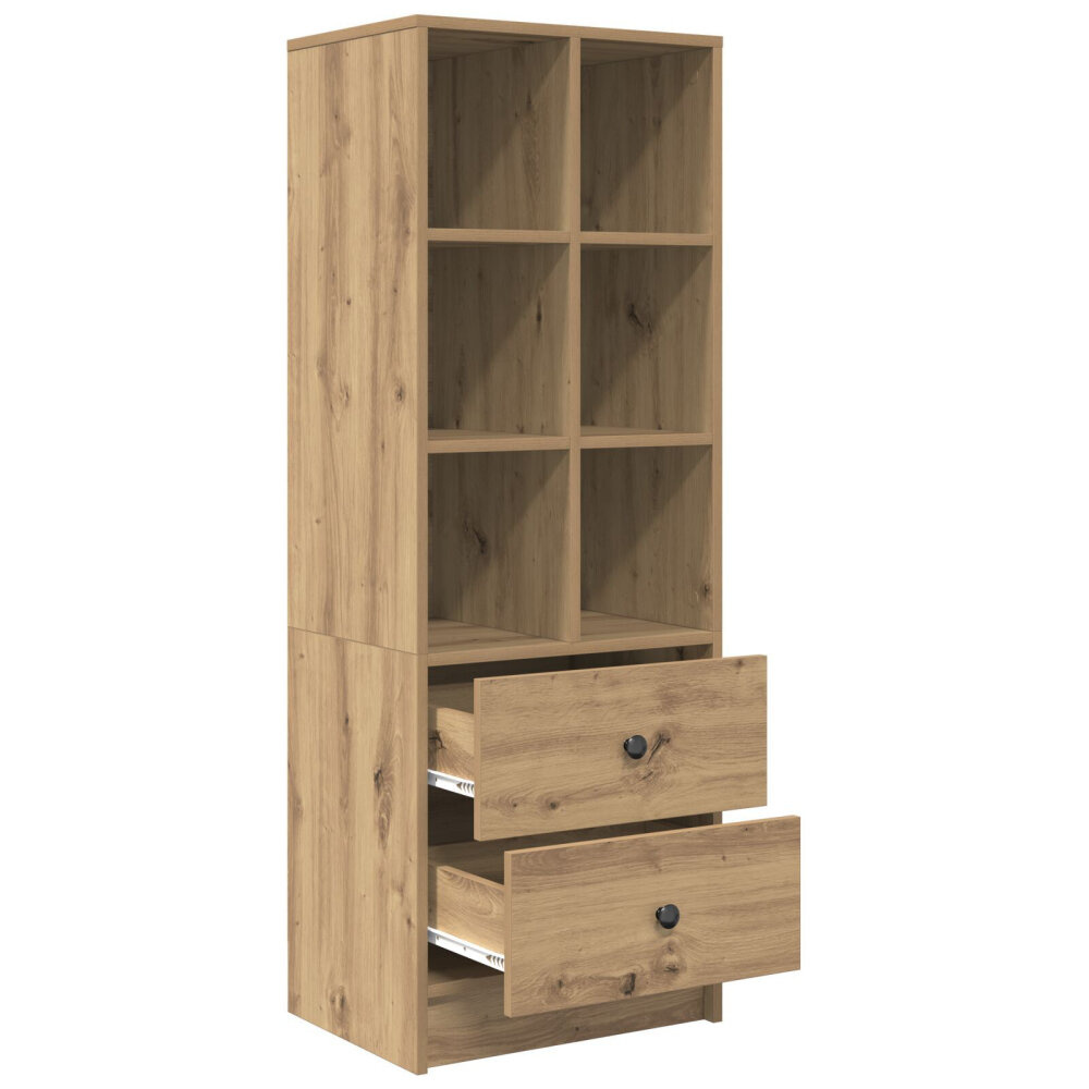 VidaXL Artisan Eiken Boekenkast Artisan Eiken Bewerkt hout Medium