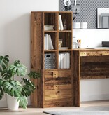 VidaXL Bruine plank Oud hout Spaanplaat Middelgroot Rustiek boekenrek