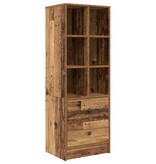 VidaXL Bruine plank Oud hout Spaanplaat Middelgroot Rustiek boekenrek