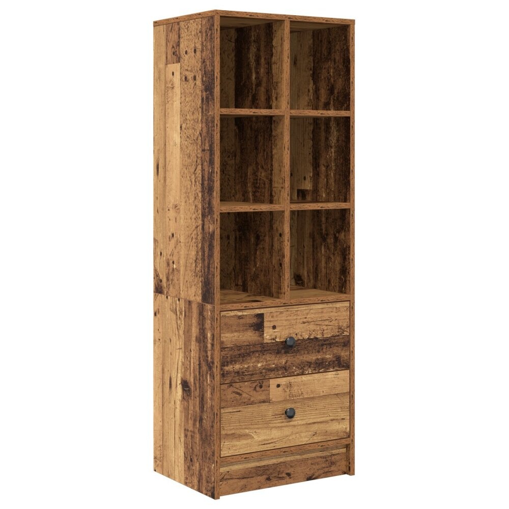 VidaXL Bruine plank Oud hout Spaanplaat Middelgroot Rustiek boekenrek