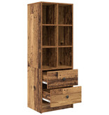 VidaXL Bruine plank Oud hout Spaanplaat Middelgroot Rustiek boekenrek