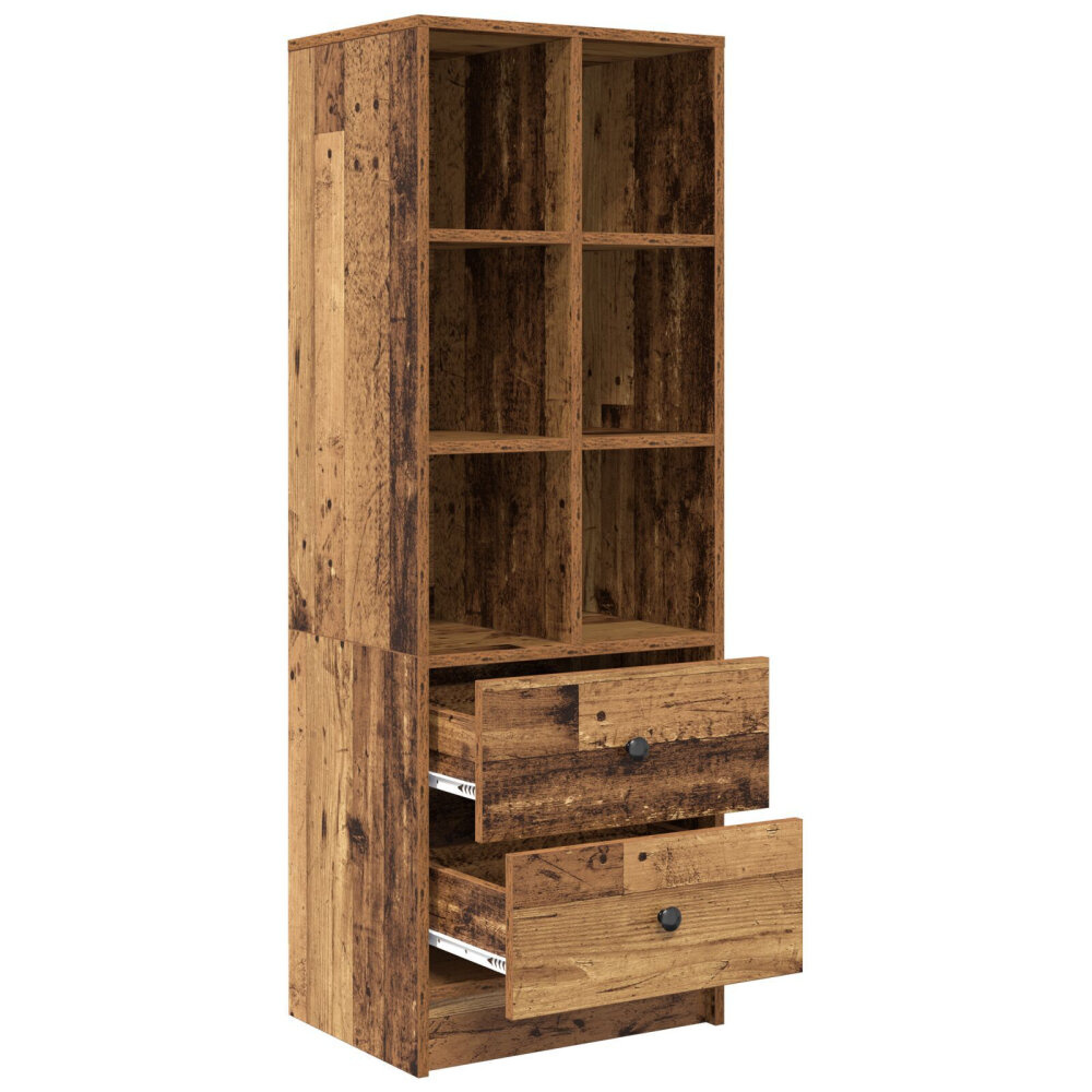 VidaXL Bruine plank Oud hout Spaanplaat Middelgroot Rustiek boekenrek