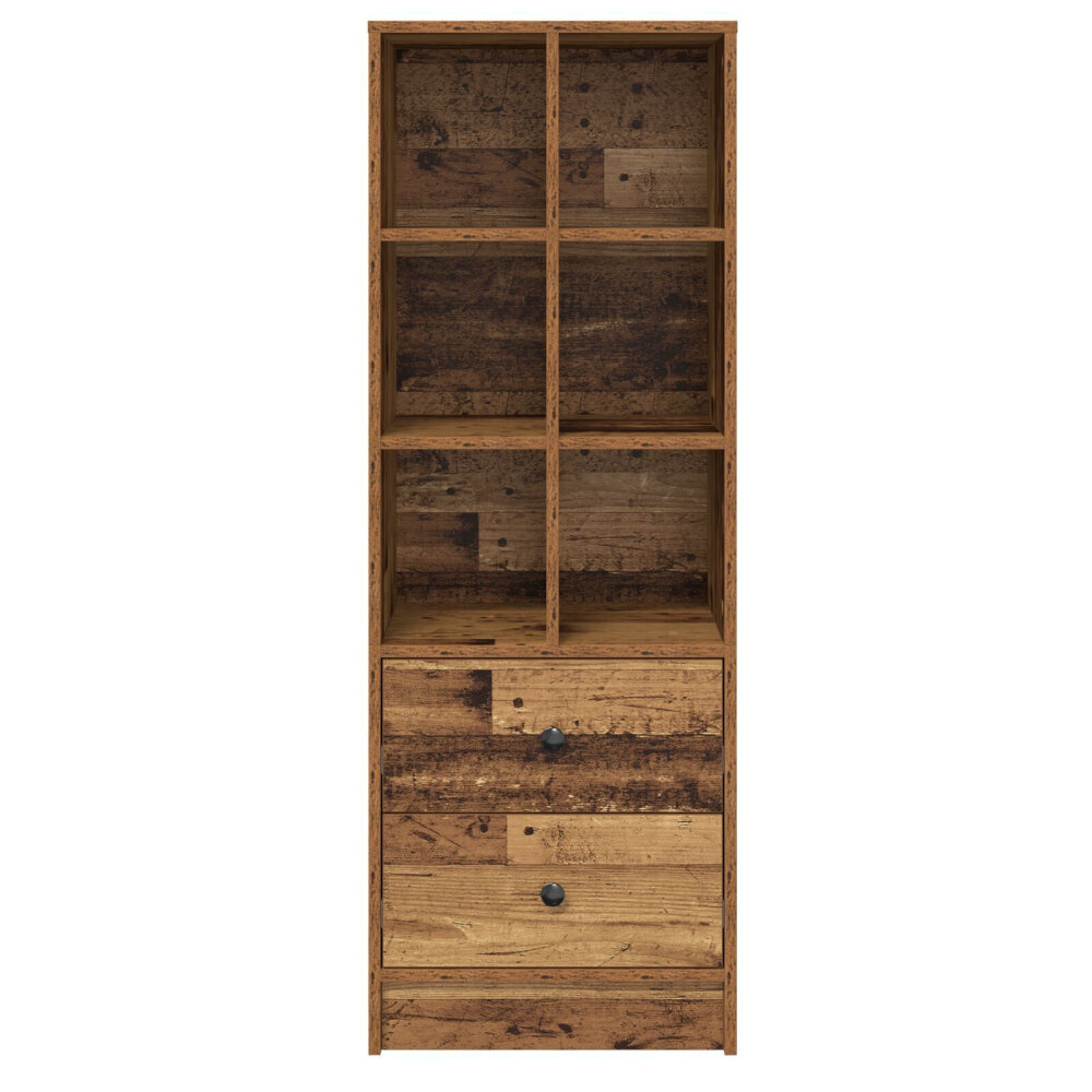 VidaXL Bruine plank Oud hout Spaanplaat Middelgroot Rustiek boekenrek
