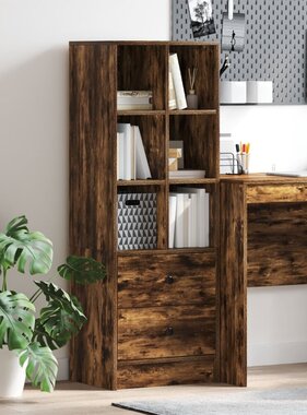 VidaXL Gerookt Eiken Plankenunit Gerookt Eiken Bewerkt Hout Middelgroot