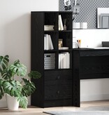 VidaXL Zwarte Eiken Boekenkast Zwart eiken Bewerkt hout Groot