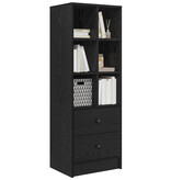 VidaXL Zwarte Eiken Boekenkast Zwart eiken Bewerkt hout Groot