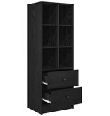 VidaXL Zwarte Eiken Boekenkast Zwart eiken Bewerkt hout Groot