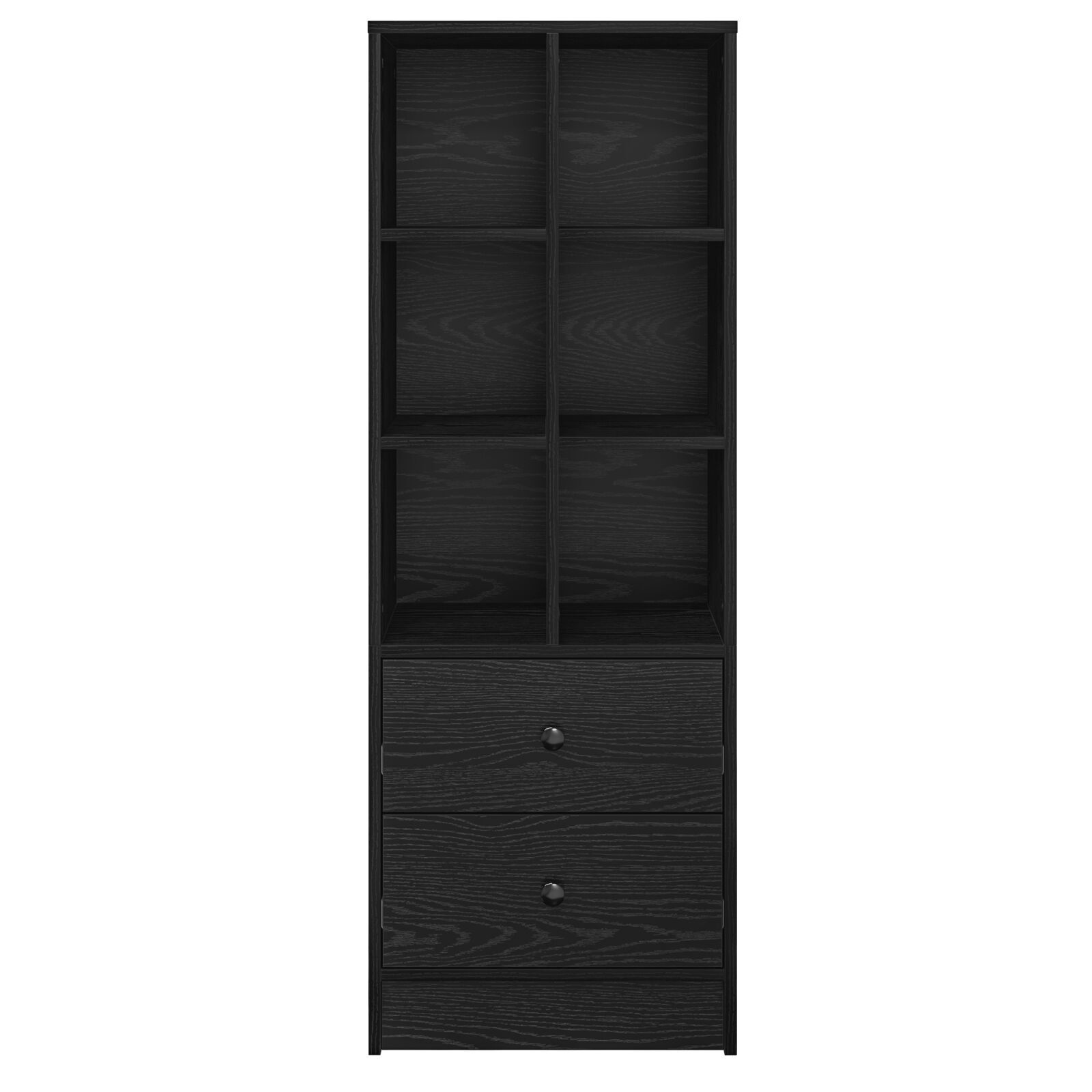 VidaXL Zwarte Eiken Boekenkast Zwart eiken Bewerkt hout Groot