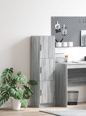 VidaXL Grijze Sideboard Grijze Sonoma Bewerkt hout Standaard