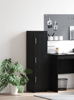 VidaXL Zwart Eiken Sideboard Zwart Eiken MDF en Houtfineer Middelgroot