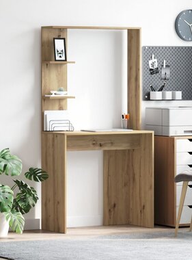VidaXL Artisan Eiken Schrijfbureau Artisan Eiken Gefabriceerd Hout