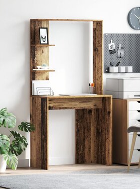 VidaXL Bruin Schrijfbureau Oud Hout Massief Gerecycled Hout Middelgroot