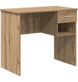 VidaXL Bureau met Opslag Artisan Eiken 90x49.5x75 cm Bewerkt hout