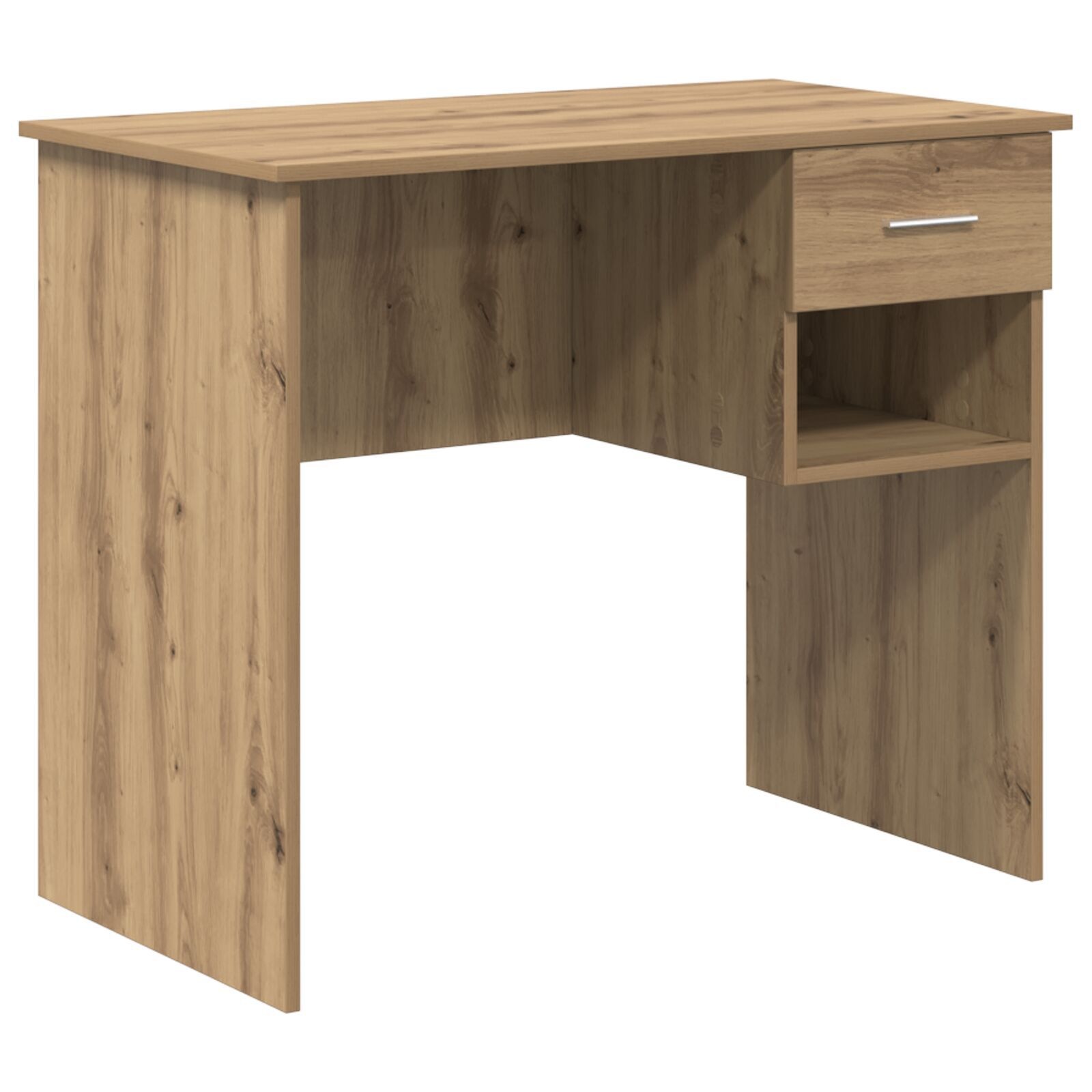 VidaXL Bureau met Opslag Artisan Eiken 90x49.5x75 cm Bewerkt hout