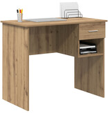 VidaXL Bureau met Opslag Artisan Eiken 90x49.5x75 cm Bewerkt hout