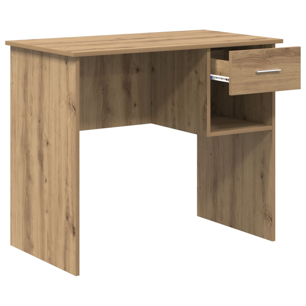 VidaXL Bureau met Opslag Artisan Eiken 90x49.5x75 cm Bewerkt hout