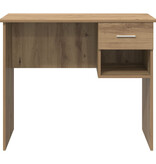 VidaXL Bureau met Opslag Artisan Eiken 90x49.5x75 cm Bewerkt hout